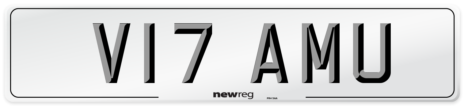 V17 AMU Number Plate from New Reg